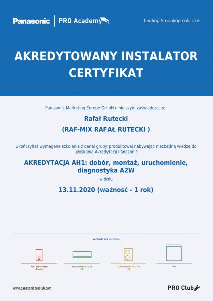 raf-mix o nas certyfikat