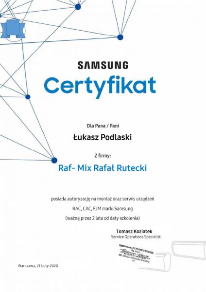 raf-mix o nas certyfikat