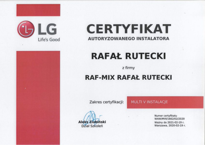 raf-mix o nas certyfikat