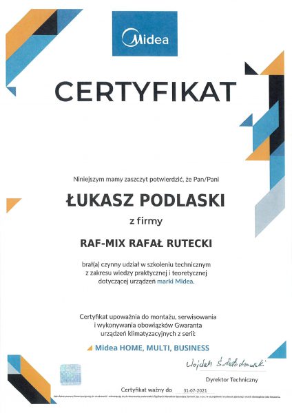 raf-mix o nas certyfikat
